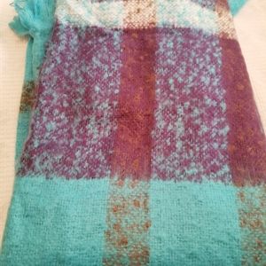 Blue faux mohair throw